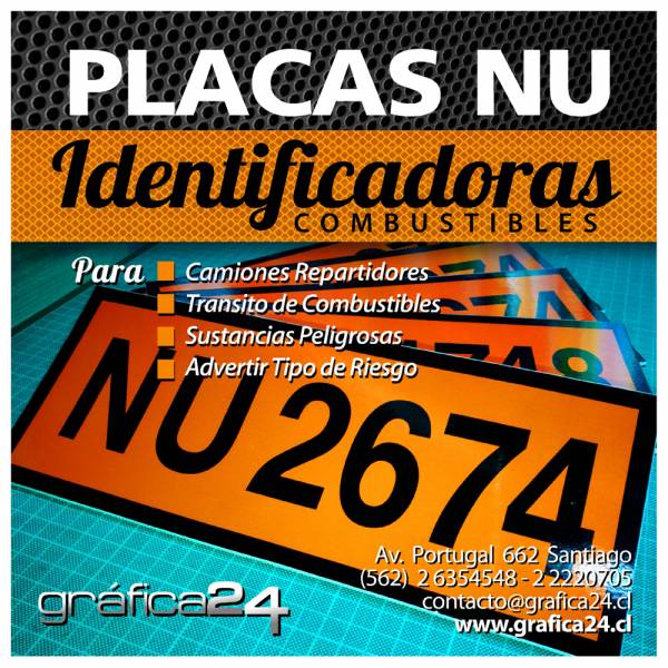 PLACAS IDENTIFICADORAS  QUIMICOS NU