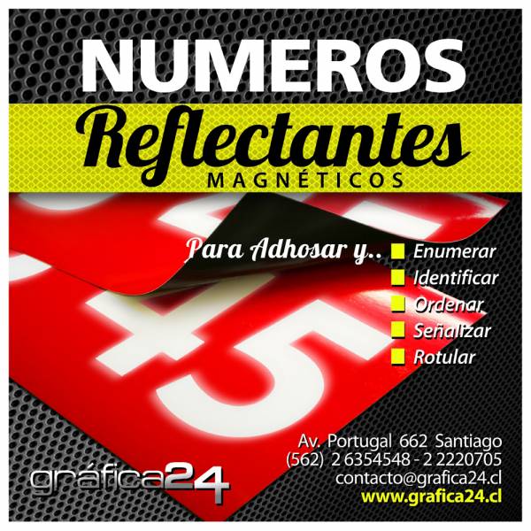 NUMEROS REFLECTANTES MAGNETICOS