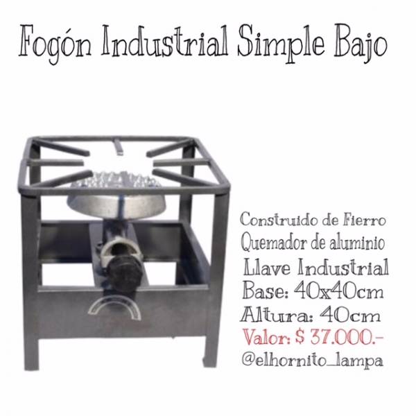 Fogón Industrial Simple Bajo