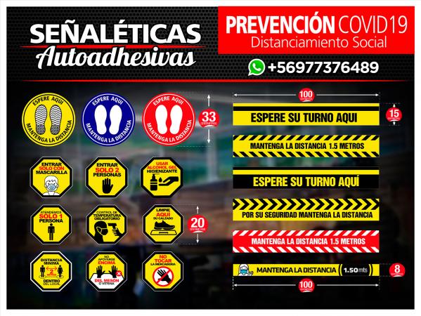 SEÑALETICAS ADHESIVAS DE DISTANCIAMIENTO