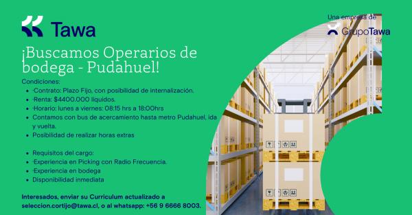 OPERARIO DE BODEGA - PUDAHUEL