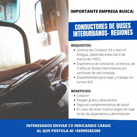 CONDUCTOR BUSES INTERURBANOS -VALPARAÍSO