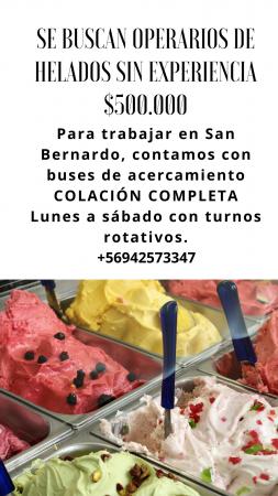 OPERARIOS PRODUCCIÓN DE HELADOS 500.000 