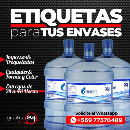 ETIQUETAS ADHESIVAS PARA BIDONES DE AGUA