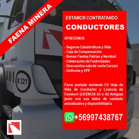 FAENAS MINERAS CONDUCTORES LICENCIA A5