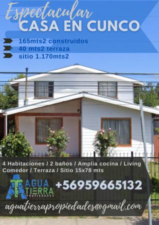 GRAN CASA Y SITIO EN CUNCO 1170MTS2