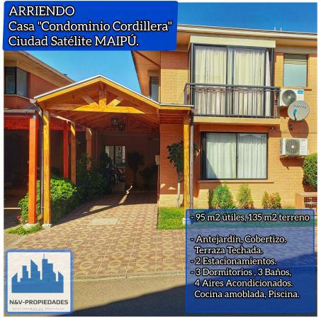 ARRIENDO CASA CONDOMINIO SATÉLITE MAIPÚ 