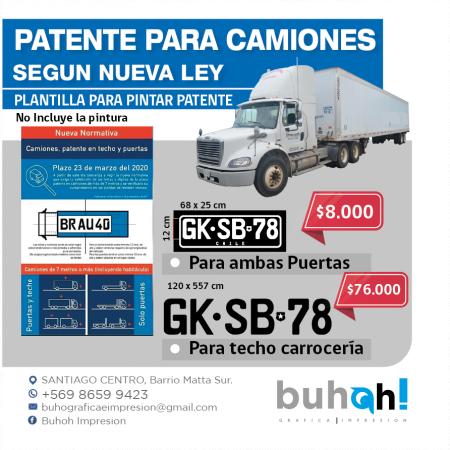 PLANTILLA  PARA PINTAR PATENTES CAMIONES ( EL PAR)