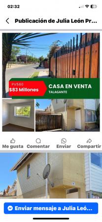 CASA VILLA CARLOS DROGET TALAGANTE 