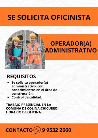 SE SOLICITA OFICINISTA 