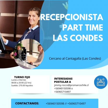 RECEPCIONISTA SAB Y DOM (LAS CONDES)