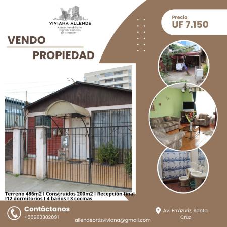 VENDO PROPIEDAD APTA PARA HOSPEDAJE SANTA CRUZ 