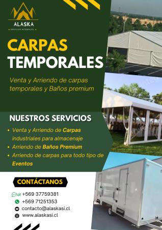 ARRIENDO DE CARPAS Y BAÑOS PREMIUM