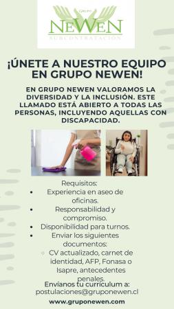 ÚNETE A NUESTRO EQUIPO DE ASEO ACREDITADO COMPING