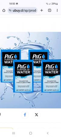 SACHETS, PURIFICADOR DE AGUA P&G 