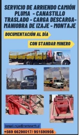 ARRIENDO CAMIONES PLUMAS / HORAS/ DIARIOS / 