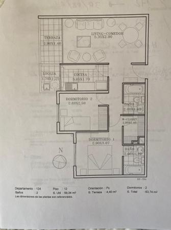 ARRIENDO DEPARTAMENTO 2 DORMITORIOS - 2 BAÑOS
