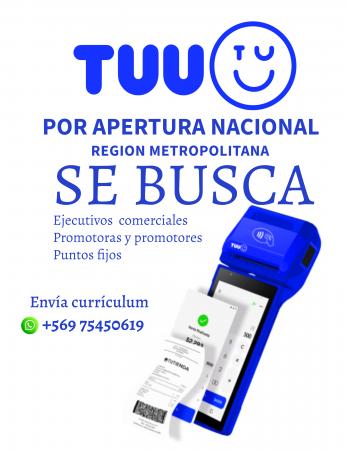 VENDEDORES Y PROMOTORES MÁQUINAS TUU