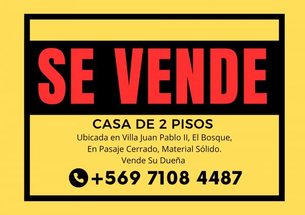 VENDO CASA 2 PISOS 