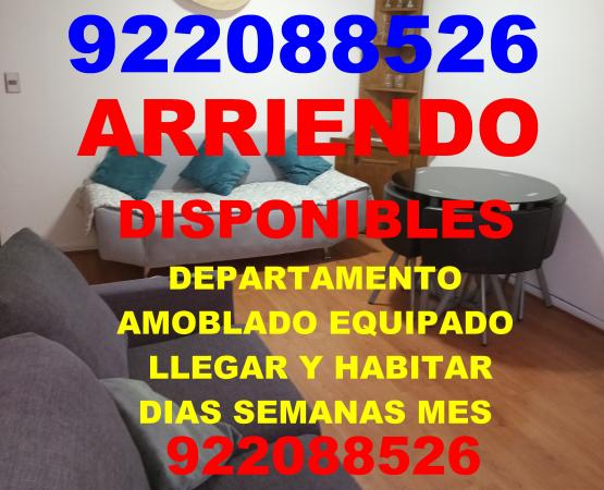 DEPARTAMENTO AMOBLADO EQUIPADO POR DIAS SEMANAS ME