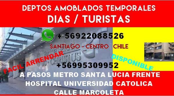 ARRIENDO TEMPORAL ARRIENDO STA.LUCIA  GAST.INCL.
